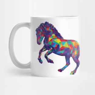 Rainbow Geometric Horse Rearing Mug